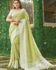 Classic Light Green Pure Linen Weaving Border Saree 