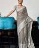 Classic Grey Pure Linen Weaving Border Saree 
