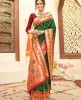 Best Dark Green & Maroon Paithani Pure Silk With Weaving Zari Work Saree & Tessels on Pallu