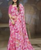 Lovely Pink Colour Georgette Printed saree with blouse