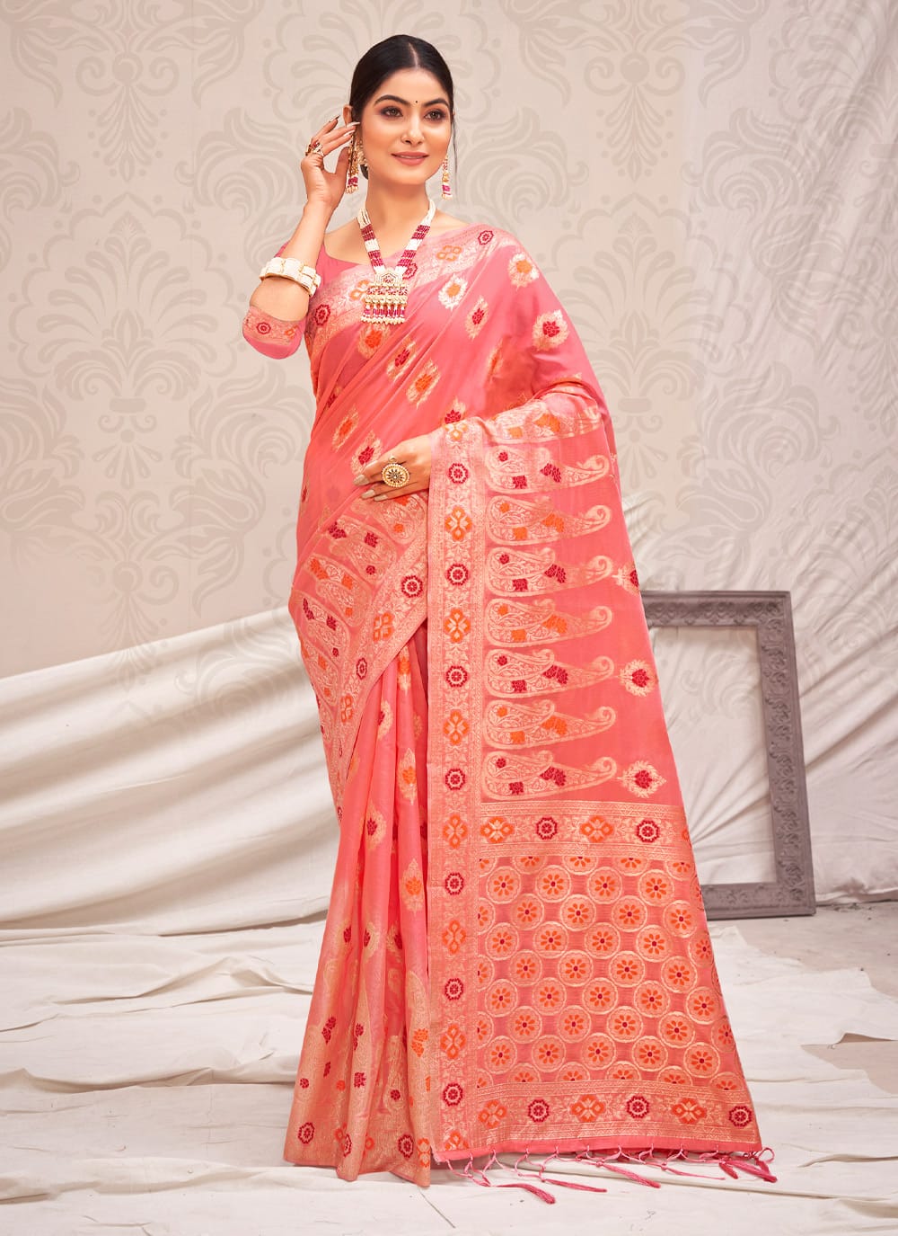 Pure Cotton silk saree with rich pallu saree